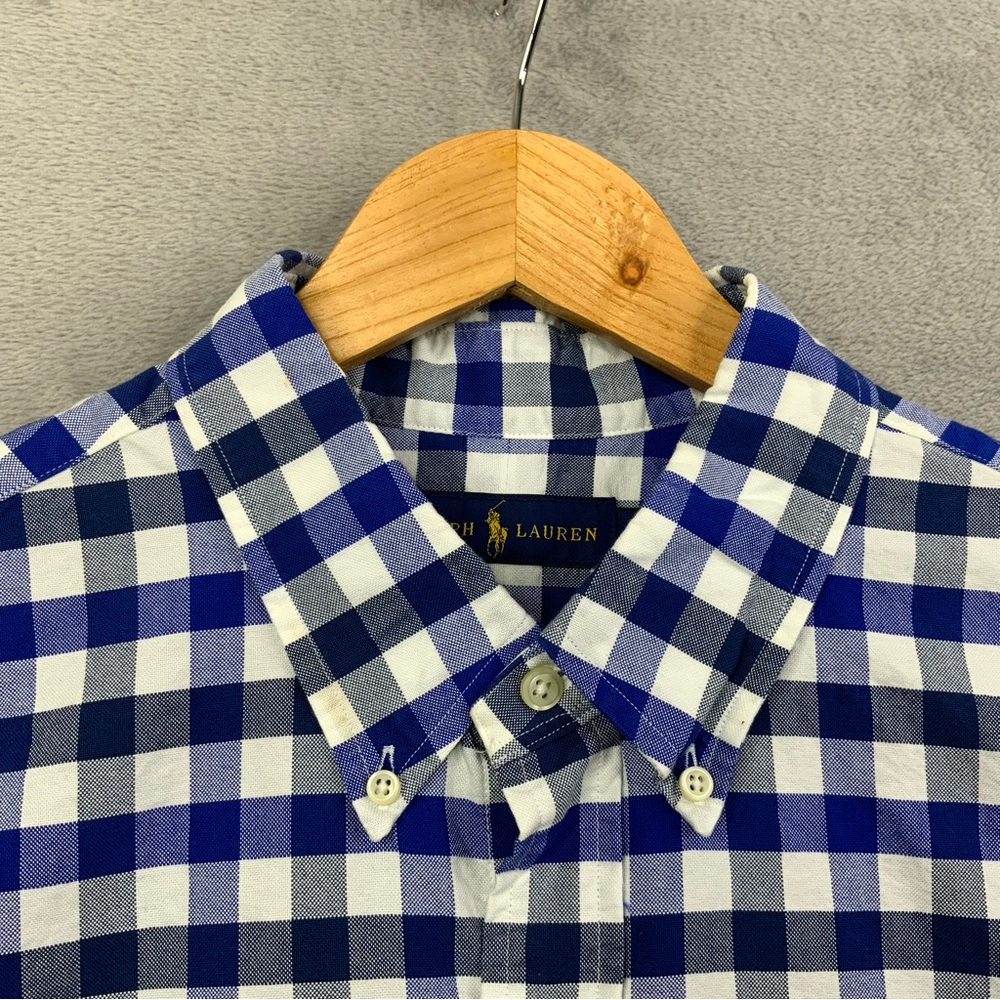 Ralph Lauren Casual Blue Checkered Gingham Button Down Shirt. Size XL. - Picture 4 of 6